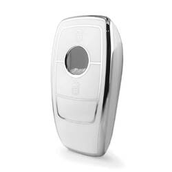 Nano High Quality Cover For Mercedes Remote Key 2 Button White Color Silver Frame Benz-B11Y2