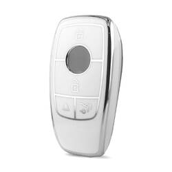 Nano High Quality Cover For Mercedes Remote Key 4 Button White Color Silver Frame Benz-B11Y4