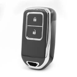Nano High Quality Cover For Honda Remote Key 2 Button Black Color Silver Frame HD-A11Y2