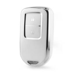 Nano High Quality Cover For Honda Remote Key 2 Button White Color Silver Frame HD-A11Y2