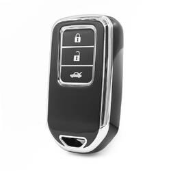 Nano High Quality Cover For Honda Remote Key 3 Button Black Color Silver Frame HD-A11Y3A
