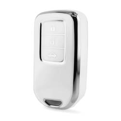 Nano High Quality Cover For Honda Remote Key 3 Button White Color Silver Frame HD-A11Y3A
