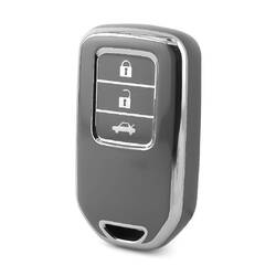 Nano High Quality Cover For Honda Remote Key 3 Button Dark Gray Color Silver Frame HD-A11Y3A