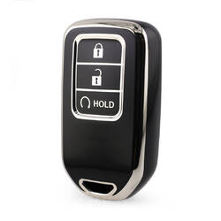 Nano High Quality Cover For Honda Remote Key 3 Button Black Color Silver Frame HD-A11Y3B