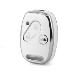 Coque Nano haute qualité pour télécommande Honda 3 boutons, cadre argenté, couleur blanche, HD-J11Y3A