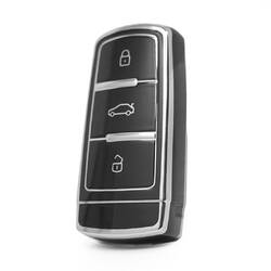 Nano High Quality Cover For Volkswagen Remote Key 3 Button Black Color Silver Frame VW-C11Y