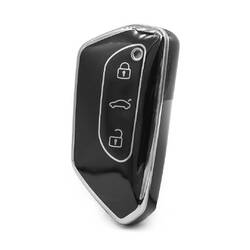 Nano High Quality Cover For Volkswagen Remote Key 3 Button Black Color Silver Frame VW-G11Y