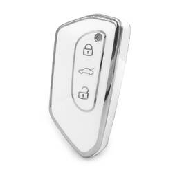 Nano High Quality Cover For Volkswagen Remote Key 3 Button White Color Silver Frame VW-G11Y