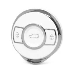 Capa Nano de Alta Qualidade para Controle Remoto Inteligente com 3 Botões, Cor Preta e Moldura Prateada SMT-A11Y