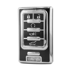 Nano High Quality Cover For Cadillac Remote Key 5 Button Black Color Silver Frame CDLC-C11Y5