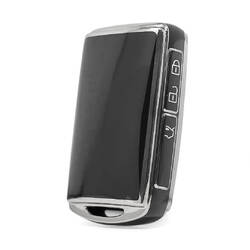 Coque Nano haute qualité pour clé télécommande Mazda 3 boutons, couleur noire, cadre argenté, MZD-B11Y3