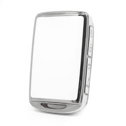 Coque Nano haute qualité pour clé télécommande Mazda 3 boutons, couleur blanche, cadre argenté, MZD-B11Y3