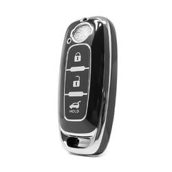 Nano High Quality Cover For Nissan Remote Key 3 Button Black Color Silver Frame NS-C11Y3A
