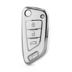Nano High Quality Cover For Xhorse Remote Key 3 Button White Color Silver Frame XH-B11Y