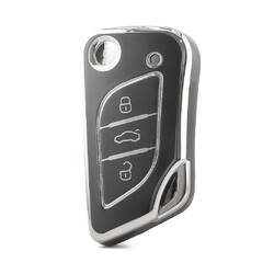 Nano High Quality Cover For Xhorse Remote Key 3 Button Black Color Silver Frame XH-C11Y