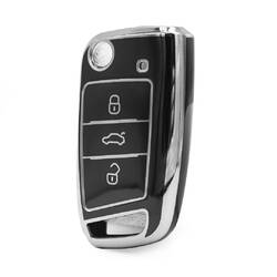 Nano High Quality Cover For VW Remote Key 3 Button Black Color Silver Frame VW-B11Y3