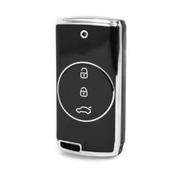 Coque Nano haute qualité pour télécommande Chery 3 boutons, couleur noire, cadre argenté CR-E11Y