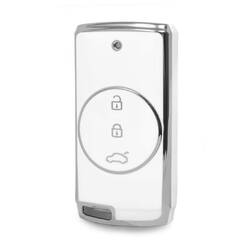 Coque Nano haute qualité pour télécommande Chery 3 boutons, couleur blanche, cadre argenté CR-E11Y