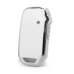 Nano High Quality Cover For Kia Remote Key 3 Button White Color Silver Frame KIA-C11Y3