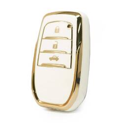 غطاء نانو عالي الجودة لمفتاح ريموت تويوتا الذكي 3 ازرار لون ابيض A11J3H