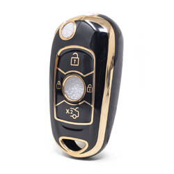 Nano High Quality Cover For Buick Remote Key 4 Button Black Color Silver Frame BK-B11J