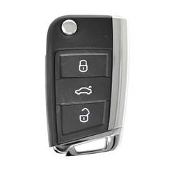 Volkswagen VW MQB Flip Remote Key 3 Botões 433MHz HU66 Blade
