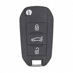 Выкидной ключ Peugeot с 3 кнопками, транспондер FSK AES 433 МГц