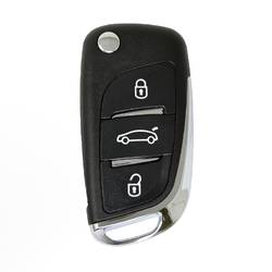 Peugeot Flip Remote Key Shell Chrome 3 кнопки с модифицированным держателем батареи