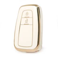 Нано Высококачественный чехол для Toyota Prius C-RH Prado Remote Key 2 Кнопки белого цвета