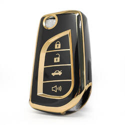 Нано крышка высокого качества для кнопок дистанционного ключа 3+1 Тойота сальто черного цвета