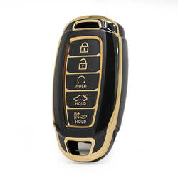 Нано Высококачественная крышка для Hyundai Remote Key 4 + 1 Кнопка Автозапуск Черный цвет