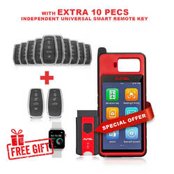 Autel MaxiIM KM100 IMMO Key Programmer Bundle com 10 peças extras independentes Universal Smart Remote Key + brinde Otofix Smart Key Watch