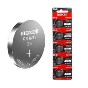 Cartão de célula de bateria universal Maxell CR1632 (pacote com 5 unidades)