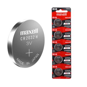 Cartão de célula de bateria universal Maxell CR2032H (pacote com 5 unidades)