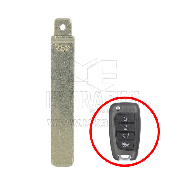 Hyundai Santa Fe 2018 Genuine Flip Remote Key Blade 81996-S1000