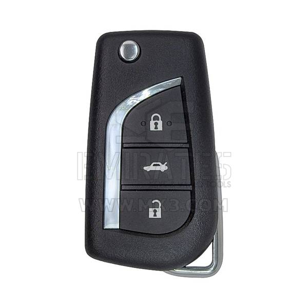 Toyota Corolla Flip Remote Key Shell 3 botões tipo pequeno lâmina de suporte de bateria VA2