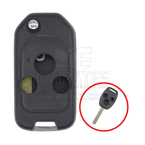 Honda Modificado Flip Remote Key Shell 3 Botões
