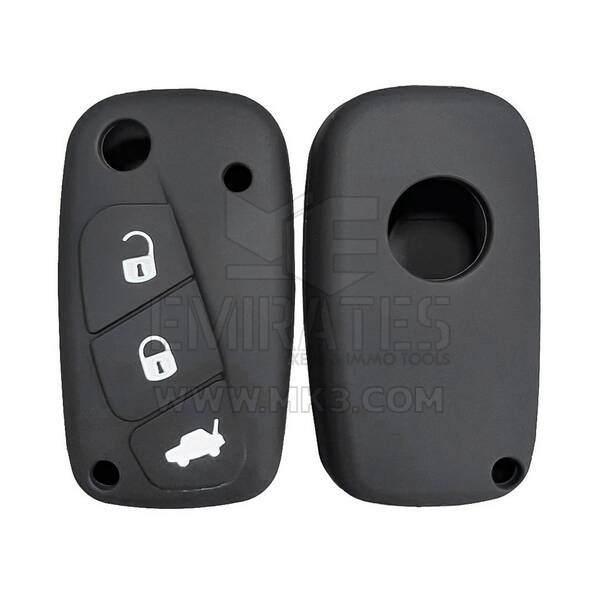 Coque en silicone pour clé à distance Fiat Fiorino Flip 3 boutons