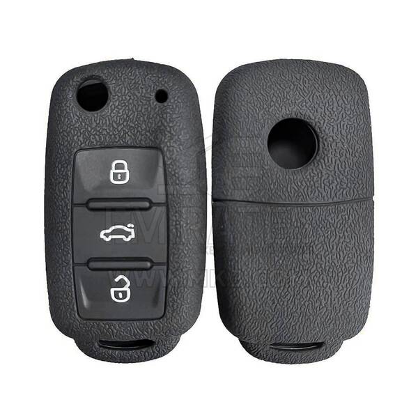 Coque en silicone pour clé à distance Volkswagen 1998-2009 3 boutons