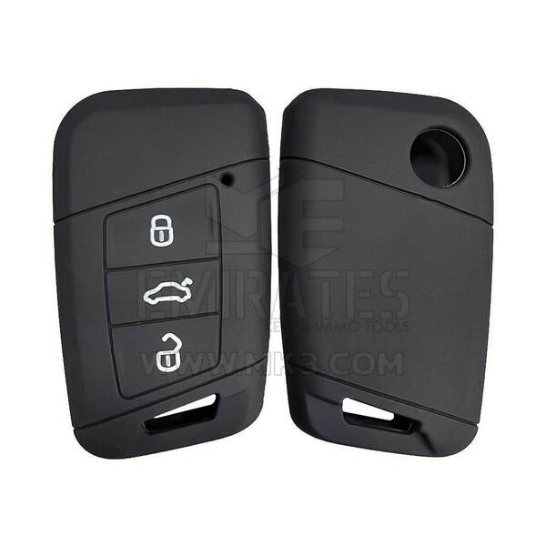 Coque en silicone pour clé à distance intelligente Volkswagen 3 boutons