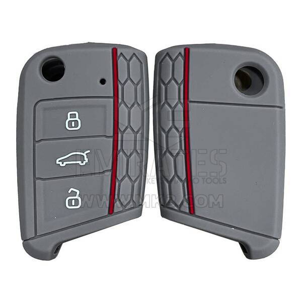 Silicone Engraved Case For Volkswagen Flip Remote Key 3 Buttons