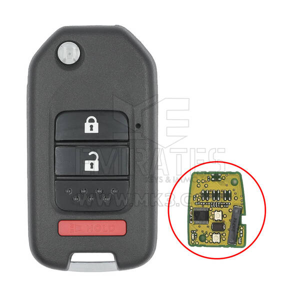 Capa de chave remota Honda Flip 2 + 1 botões