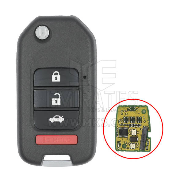 Coque de clé télécommande Honda Flip 3+1 boutons