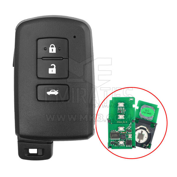 Корпус смарт-дистанционного ключа Toyota Camry 2013-2018, 3 кнопки, багажник седана
