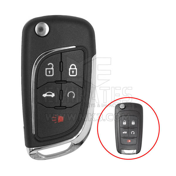 Coque de clé rabattable modifiée Chevrolet 4+1 boutons