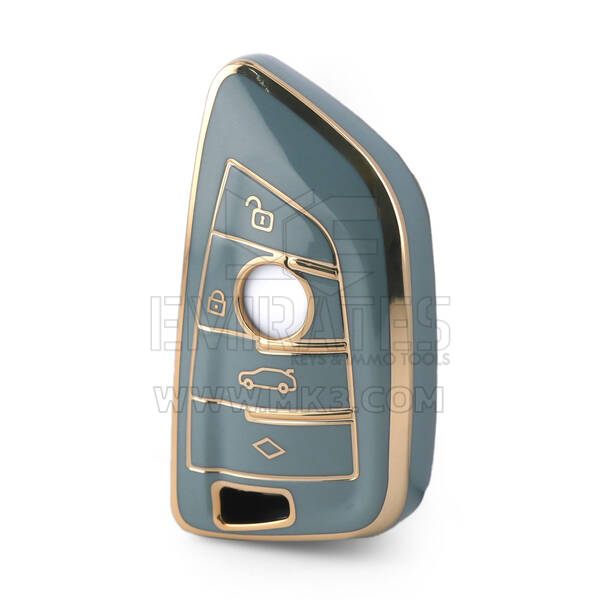 Capa Nano de alta qualidade para chave remota BMW CAS4 F Series 4 botões cor cinza BMW-B11J4