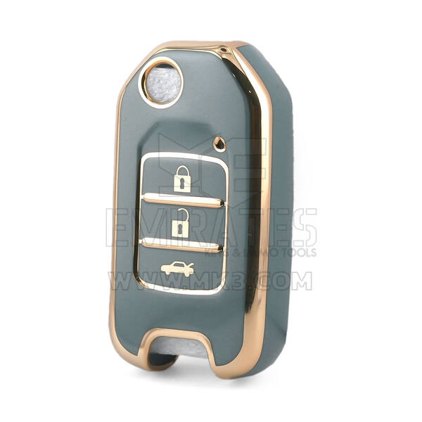 Cover Nano di alta qualità per chiave remota Honda Flip 3 pulsanti colore grigio HD-B11J3