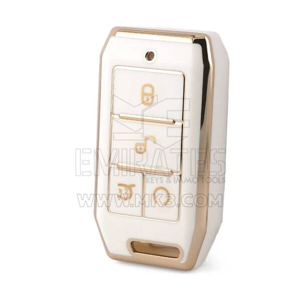 Nano High Quality Cover For BYD Remote Key 4 Buttons White Color BYD-C11J