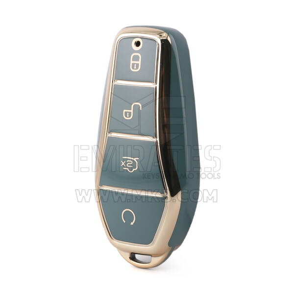 Nano High Quality Cover For BYD Remote Key 4 Buttons Gray Color BYD-D11J
