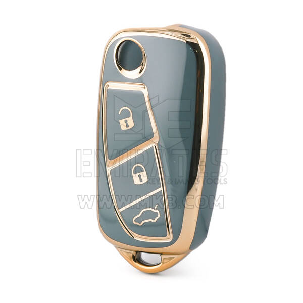 Nano – couvercle de haute qualité pour clé télécommande Fiat, 3 boutons, couleur grise, FIAT-B11J